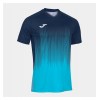 Joma Tiger IV Short Sleeve Jersey Dark Navy-Turquoise Fluo
