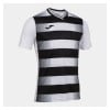 Joma Europa V Hooped Short Sleeve Jersey White-Black