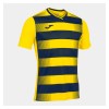 Joma Europa V Hooped Short Sleeve Jersey Yellow-Dark Navy