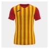 Joma Inter II Striped Short Sleeve Jersey Red-Yellow