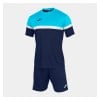 Joma Academy V Shrt + Short Set Dark Navy-Fluo Turquoise-White