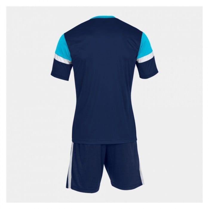 Joma Academy V Shrt + Short Set Dark Navy-Fluo Turquoise-White