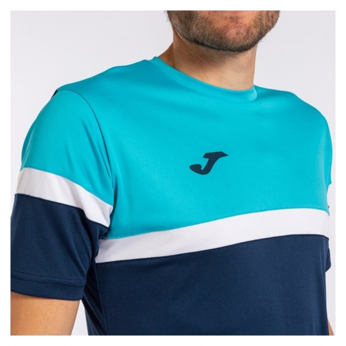 Joma Academy V Shrt + Short Set Dark Navy-Fluo Turquoise-White