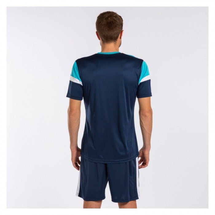 Joma Academy V Shrt + Short Set Dark Navy-Fluo Turquoise-White