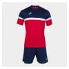 Joma Academy V Shrt + Short Set Red-Dark Navy-White