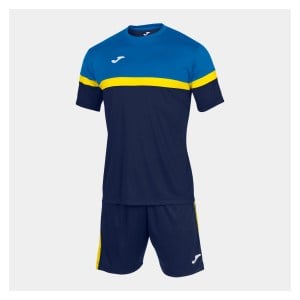 Joma Academy V Shrt + Short Set Dark Navy-Royal-Yellow