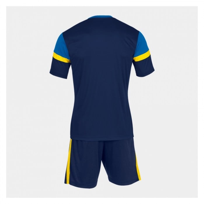 Joma Academy V Shrt + Short Set Dark Navy-Royal-Yellow