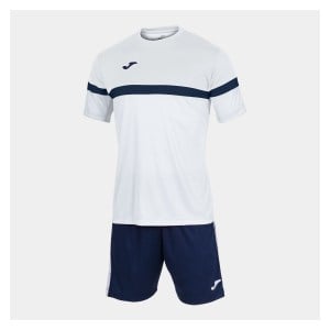 Joma Academy V Shrt + Short Set White-Dark Navy
