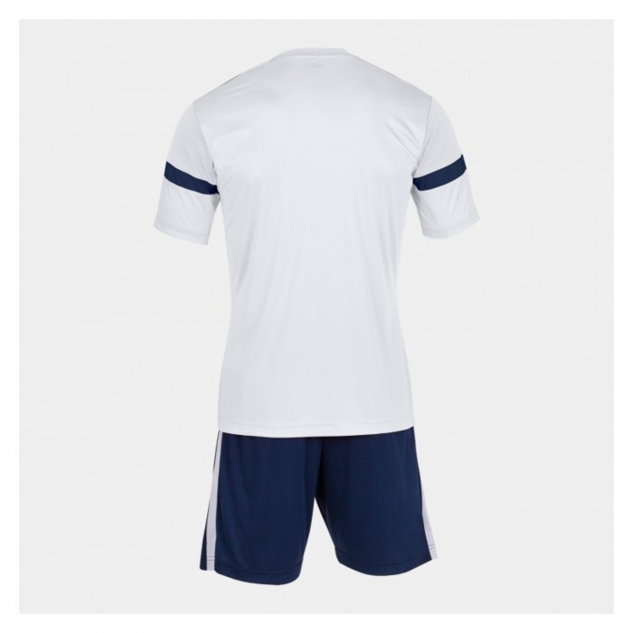 Joma Academy V Shrt + Short Set White-Dark Navy