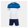 Joma Academy V Shrt + Short Set White-Royal-Dark Navy
