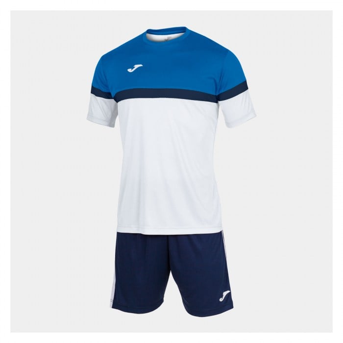 Joma Academy V Shrt + Short Set White-Royal-Dark Navy