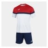 Joma Academy V Shrt + Short Set White-Red-Dark Navy