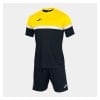 Joma Academy V Shrt + Short Set Black-Yellow-White