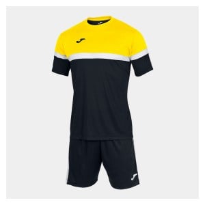Joma Academy V Shrt + Short Set Black-Yellow-White