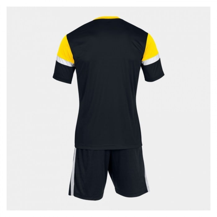 Joma Academy V Shrt + Short Set Black-Yellow-White
