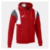 Joma Comfort III Full Zip Hoodie Red-White-Dark Melange