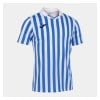 Joma Copa II Striped S/S Jersey White-Royal