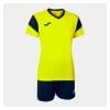 Joma Womens Pheonix Shirt + Shorts Set (W) Fluo Yellow-Dark Navy