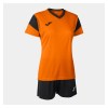 Joma Womens Pheonix Shirt + Shorts Set (W) Orange-Black