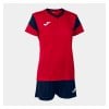 Joma Womens Pheonix Shirt + Shorts Set (W) Red-Dark Navy