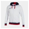 Joma Confort II Full Zip Hoodie White-Dark Navy-Red