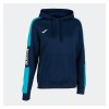 Joma Womens Championship IV Hoodie (W) Dark Navy-Fluo Turquoise