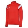 Umbro 1/4 Zip Midlayer Top Vermillion-Chili Pepper-Brilliant White