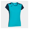 Joma Womens Record II Running Tee (W) Fluo Tuquoise-Navy