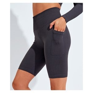 Womens Ribbed Seamless '3D Fit' Cycle Shorts