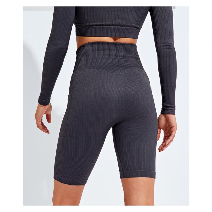 Womens Ribbed Seamless '3D Fit' Cycle Shorts