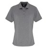 Womens Coolchecker pique polo (W) Grey Melange