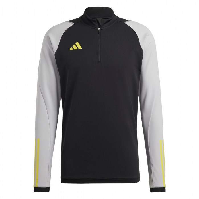 adidas Tiro 23 Competition 1/4 Zip Training Top Black-Team Light Grey-Impact Yellow