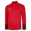 Umbro Total Training 1/4 Zip Drill Top Vermillion-Biking Red-Black