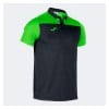 Joma Hobby II Poly Cotton Polo Black-Fluor Green