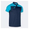 Joma Hobby II Poly Cotton Polo Navy-Fluor Turquoise
