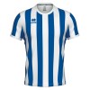 Errea Strip Short Sleeve Jersey Blue-White