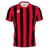 Errea Strip Short Sleeve Jersey Black-Red