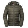 Russell Mens Hooded Nano Jacket Dark Olive