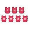 Precision Pack of 7 Mesh Netball Training Bibs Red