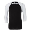 Triblend 3/4 Sleeve Baseball T-shirt Black-White