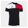 Joma Crew V Short Sleeve T-Shirt Black-Red-White