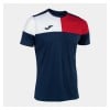 Joma Crew V Short Sleeve T-Shirt Navy-Red-White