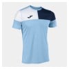 Joma Crew V Short Sleeve T-Shirt Sky Blue-Navy-White