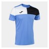 Joma Crew V Short Sleeve T-Shirt Blue-Black-White