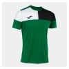 Joma Crew V Short Sleeve T-Shirt Green-Black-White