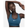 Nike Womens Swoosh Medium Support Padded Sports Bra Industrial Blue-White