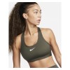 Nike Womens Swoosh Medium Support Padded Sports Bra Cargo Khaki-White