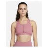 Nike Womens Swoosh Medium-Support Padded Zip-Front Sports Bra Desert Berry-White