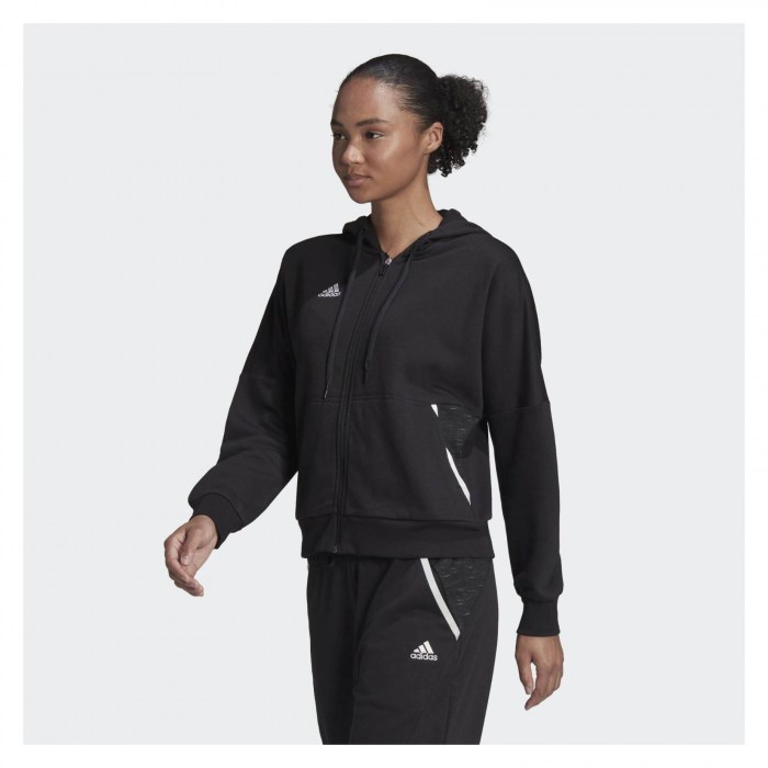adidas Womens Condivo 22 Full Zip Hoody (W)- Black/White