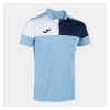 Joma Eco Championship Short Sleeve Polo Shirt Sky Blue-Navy-White